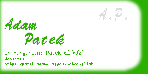 adam patek business card